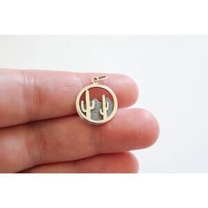 Sterling Silver Cactus Charm, Desert Mountain Charm